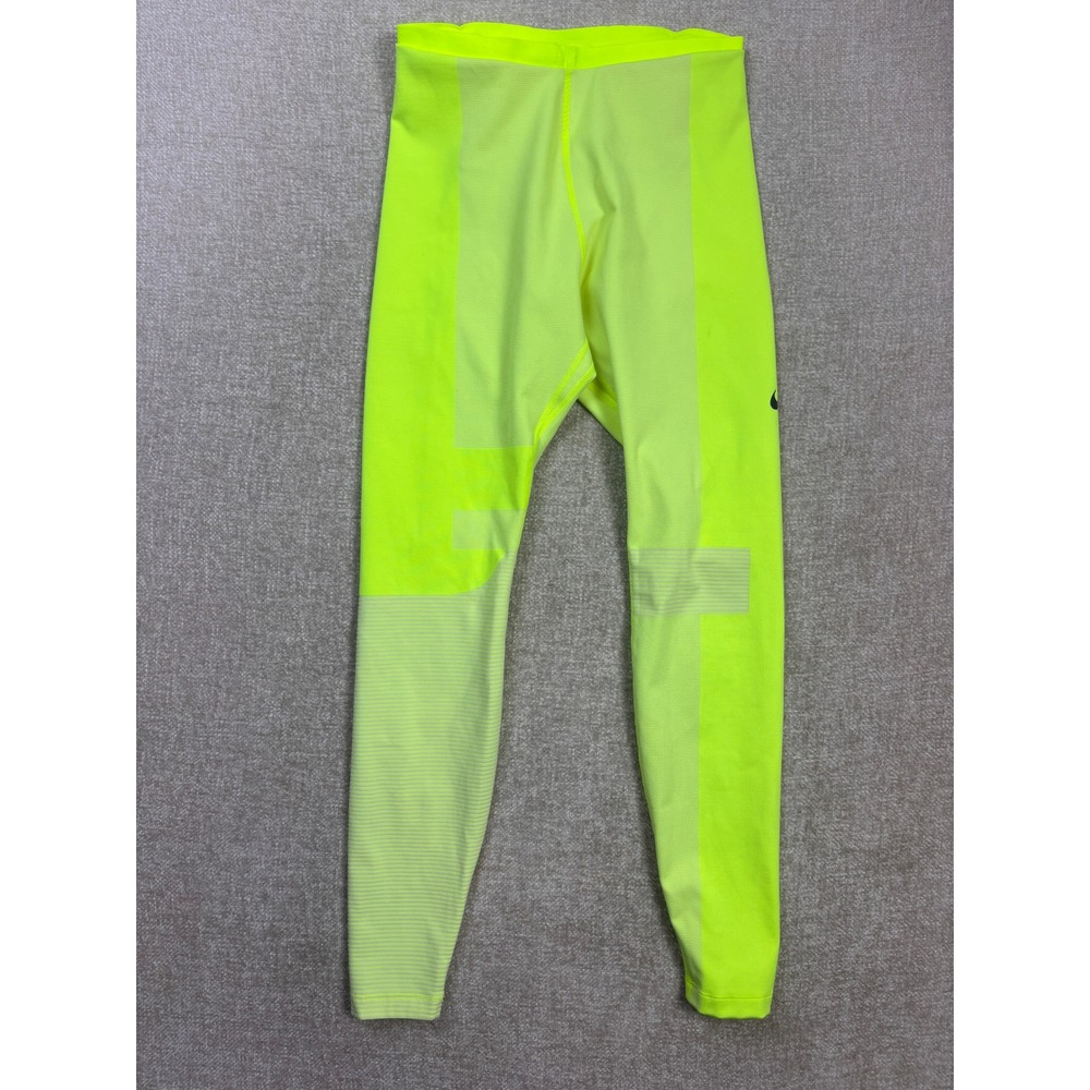 Nike Womens Neon Volt Yellow Running Leggings Athletic Tights Small